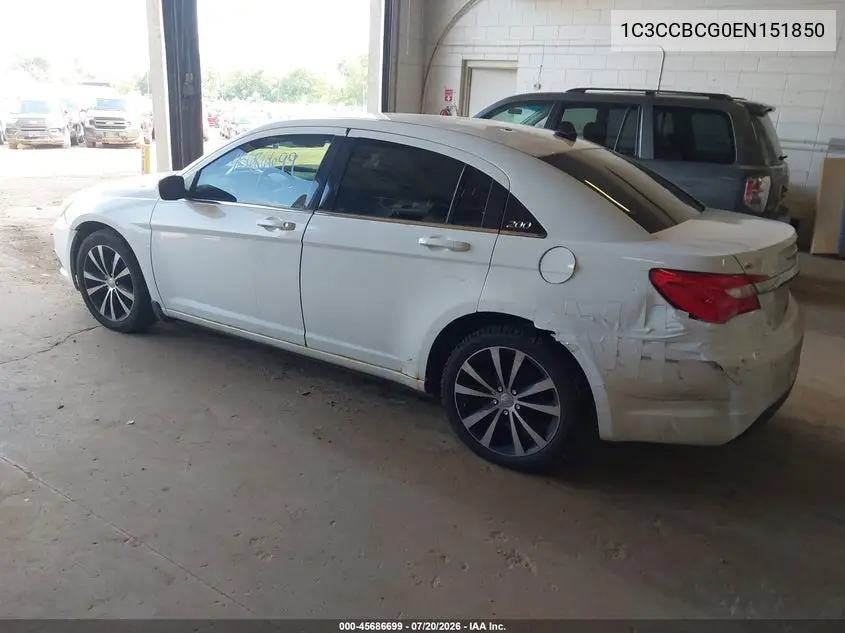 2014 Chrysler 200 Limited VIN: 1C3CCBCG0EN151850 Lot: 45686699