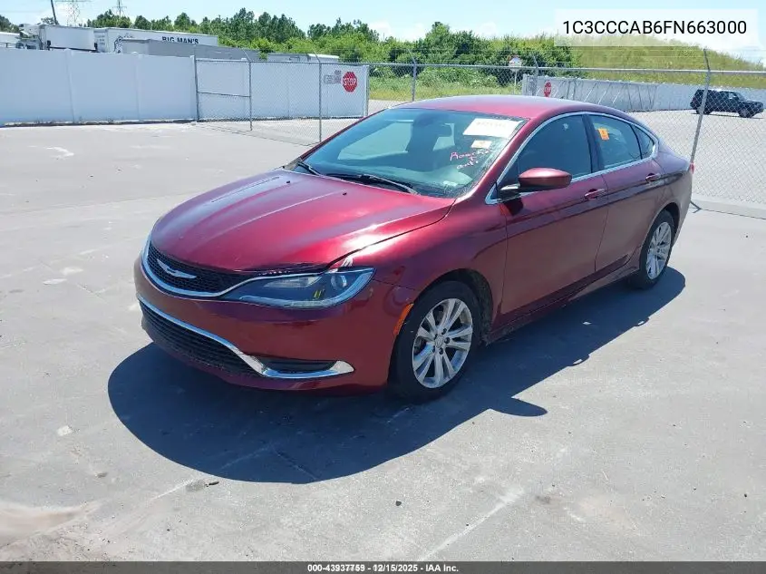 1C3CCCAB6FN663000 2015 Chrysler 200 Limited