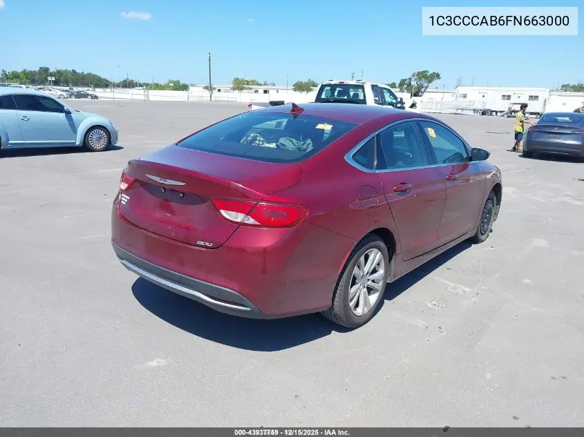 1C3CCCAB6FN663000 2015 Chrysler 200 Limited