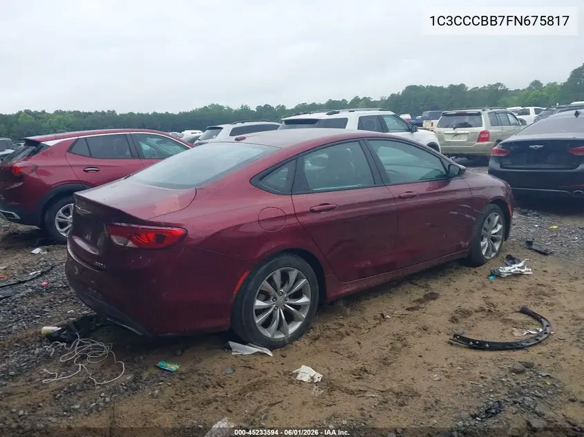 1C3CCCBB7FN675817 2015 Chrysler 200 S