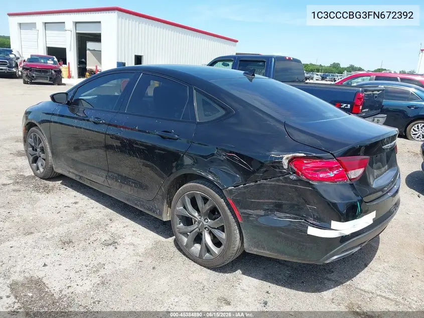 2015 Chrysler 200 S VIN: 1C3CCCBG3FN672392 Lot: 45384890