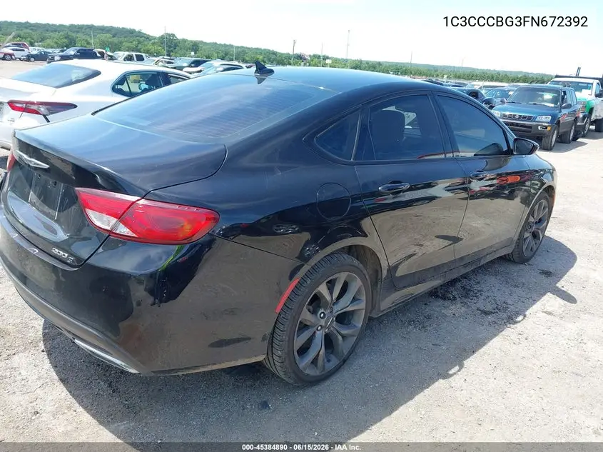 2015 Chrysler 200 S VIN: 1C3CCCBG3FN672392 Lot: 45384890