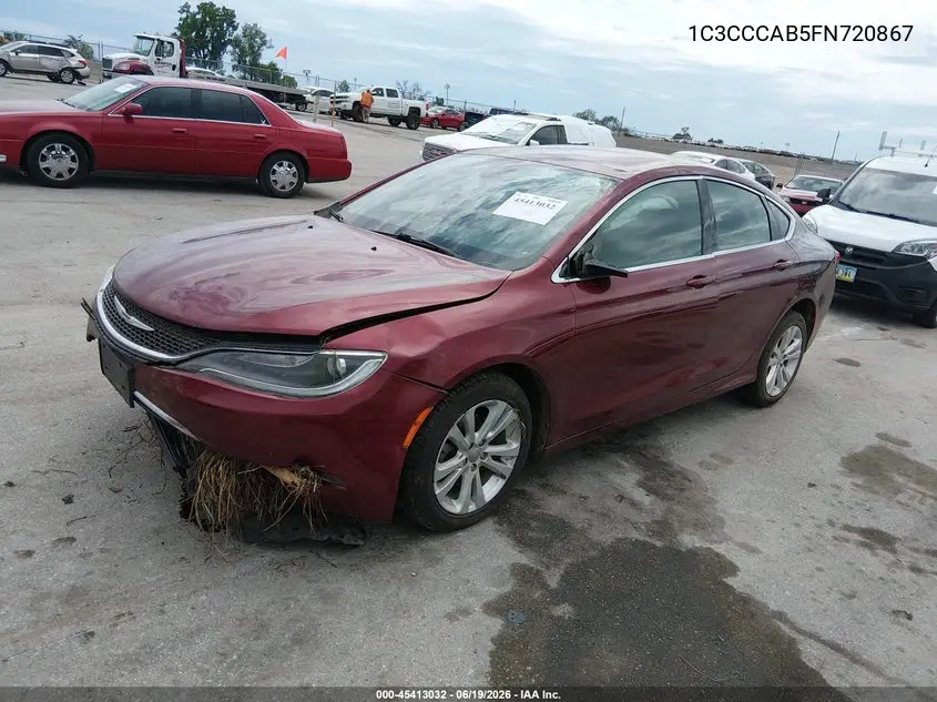 2015 Chrysler 200 Limited VIN: 1C3CCCAB5FN720867 Lot: 45413032