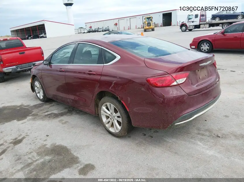 2015 Chrysler 200 Limited VIN: 1C3CCCAB5FN720867 Lot: 45413032