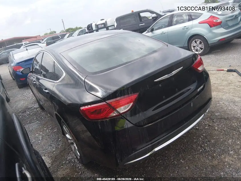 2015 Chrysler 200 Limited VIN: 1C3CCCAB1FN693408 Lot: 45428189