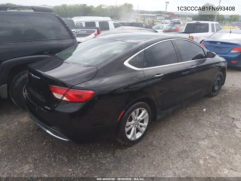 2015 Chrysler 200 Limited VIN: 1C3CCCAB1FN693408 Lot: 45428189