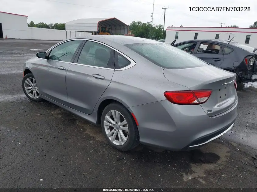 2015 Chrysler 200 Limited VIN: 1C3CCCAB7FN703228 Lot: 45437292