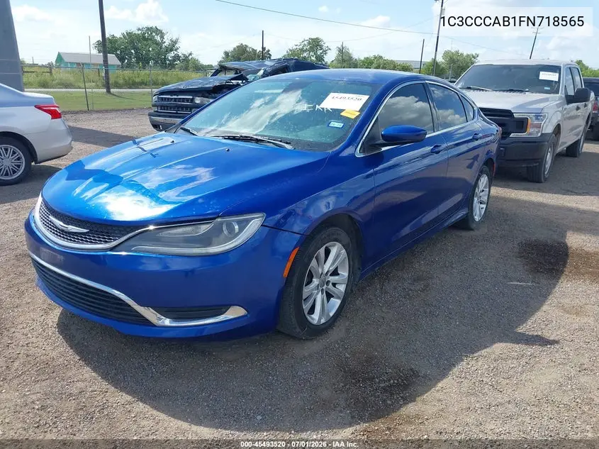 2015 Chrysler 200 Limited VIN: 1C3CCCAB1FN718565 Lot: 45493520