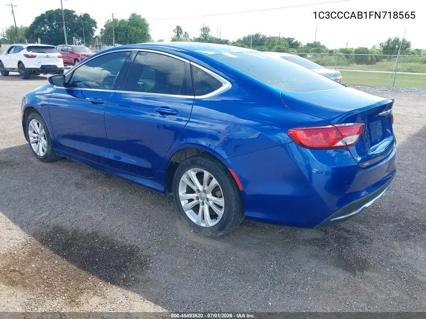 2015 Chrysler 200 Limited VIN: 1C3CCCAB1FN718565 Lot: 45493520