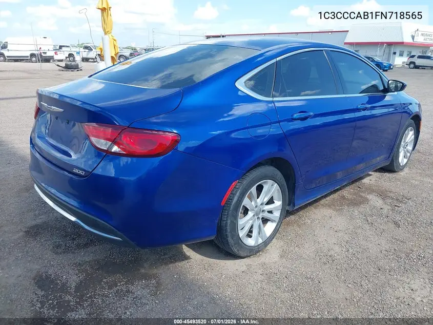 2015 Chrysler 200 Limited VIN: 1C3CCCAB1FN718565 Lot: 45493520