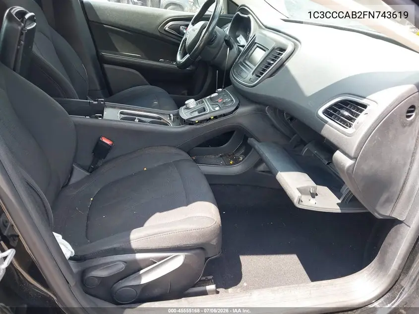 2015 Chrysler 200 Limited VIN: 1C3CCCAB2FN743619 Lot: 45555168