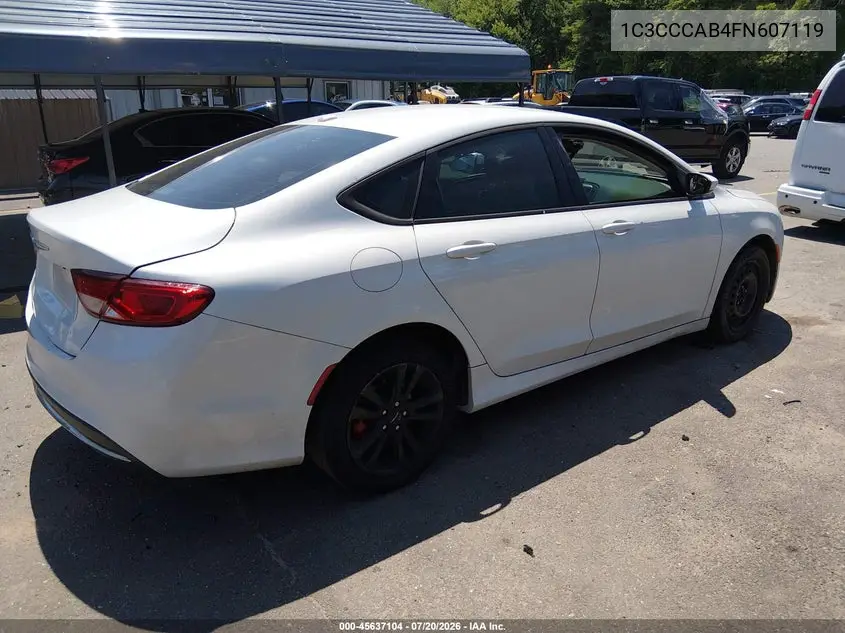2015 Chrysler 200 Limited VIN: 1C3CCCAB4FN607119 Lot: 45637104