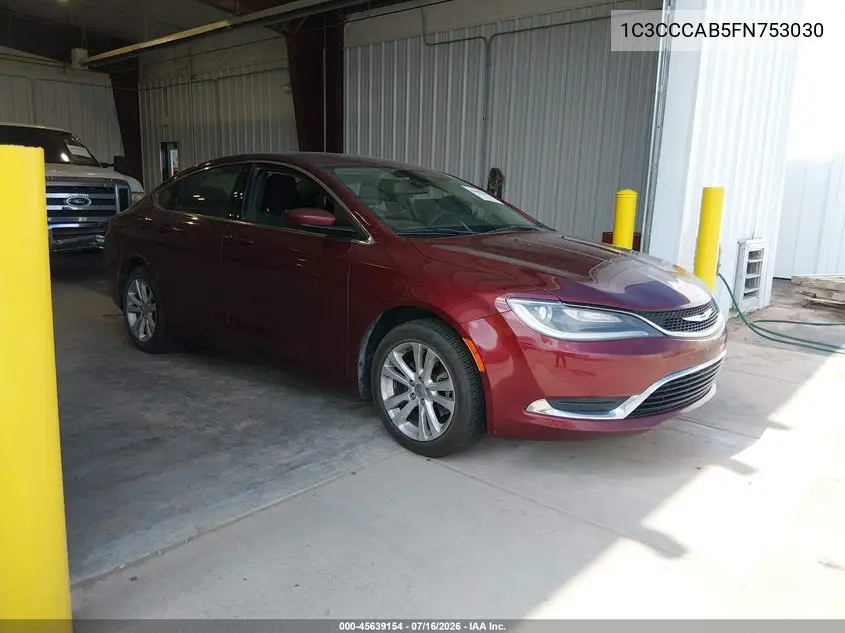 2015 Chrysler 200 Limited VIN: 1C3CCCAB5FN753030 Lot: 45639154