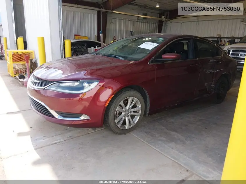 2015 Chrysler 200 Limited VIN: 1C3CCCAB5FN753030 Lot: 45639154
