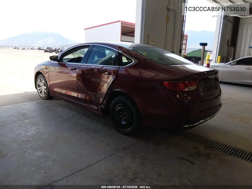 2015 Chrysler 200 Limited VIN: 1C3CCCAB5FN753030 Lot: 45639154
