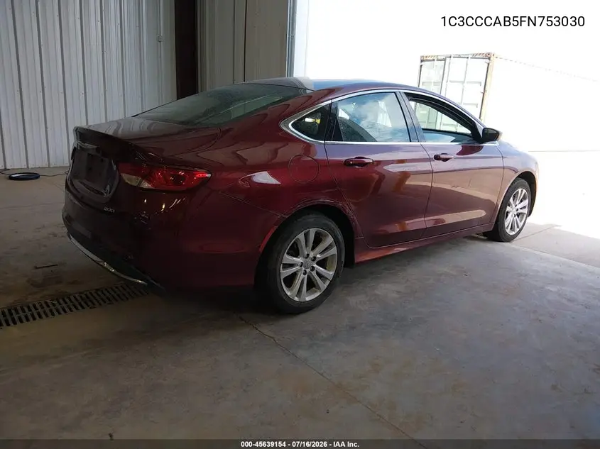 2015 Chrysler 200 Limited VIN: 1C3CCCAB5FN753030 Lot: 45639154