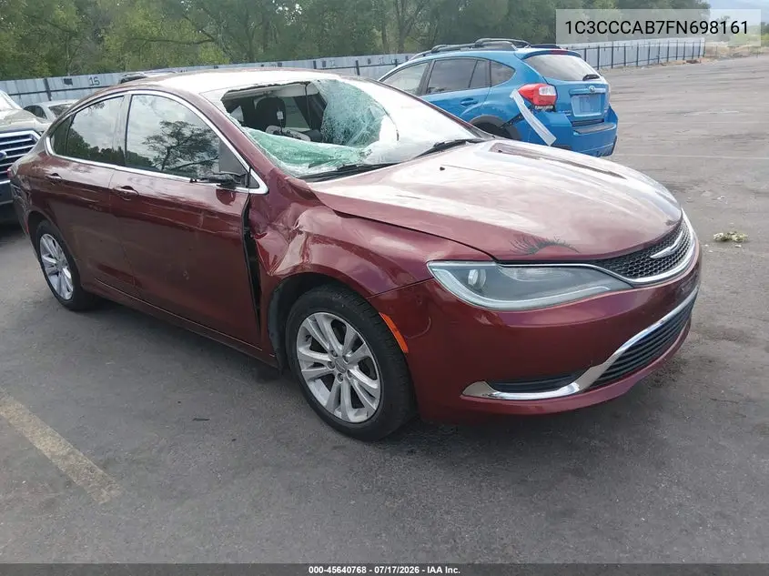 2015 Chrysler 200 Limited VIN: 1C3CCCAB7FN698161 Lot: 45640768