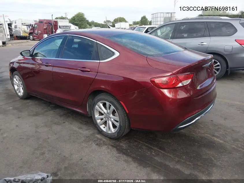2015 Chrysler 200 Limited VIN: 1C3CCCAB7FN698161 Lot: 45640768