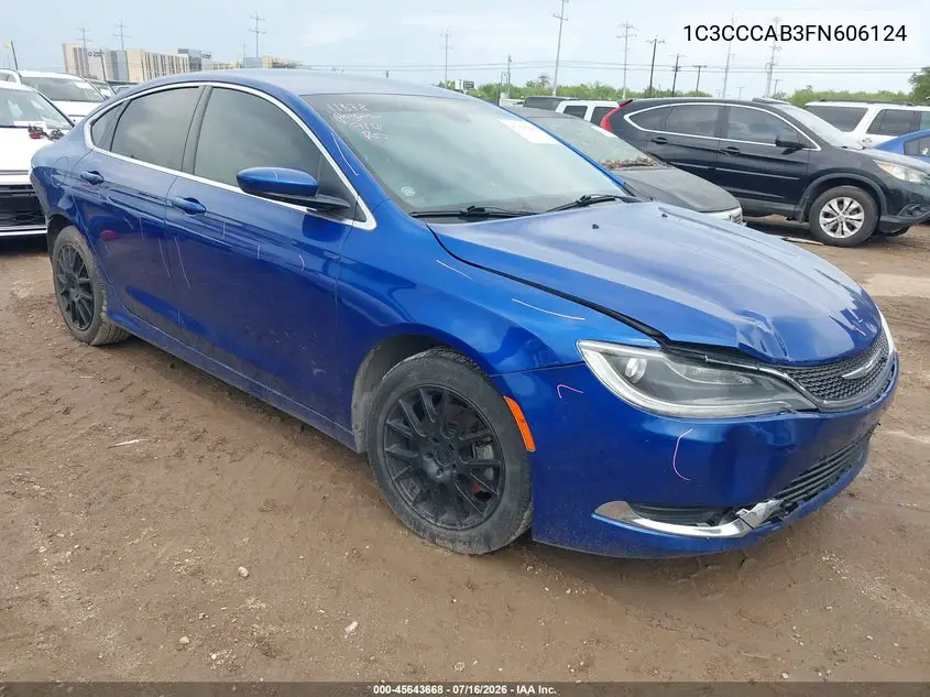 2015 Chrysler 200 Limited VIN: 1C3CCCAB3FN606124 Lot: 45643668