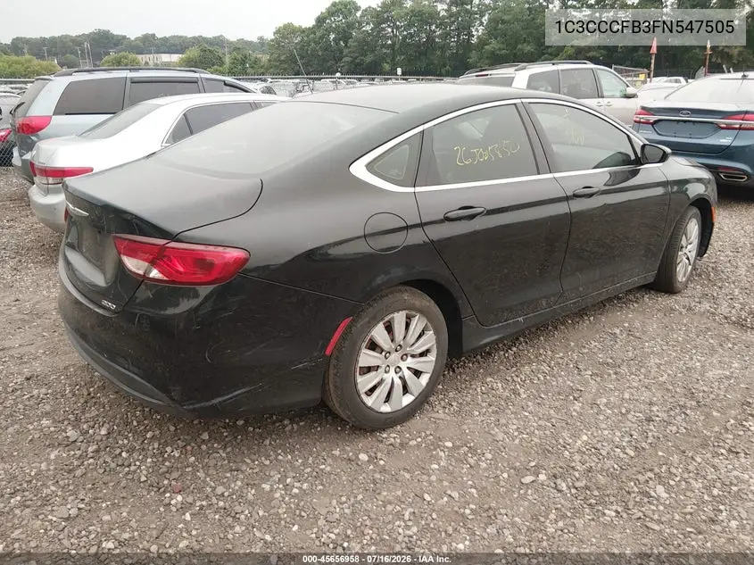 2015 Chrysler 200 Lx VIN: 1C3CCCFB3FN547505 Lot: 45656958