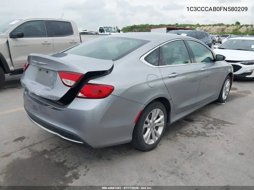 2015 Chrysler 200 Limited VIN: 1C3CCCAB0FN580209 Lot: 45661482