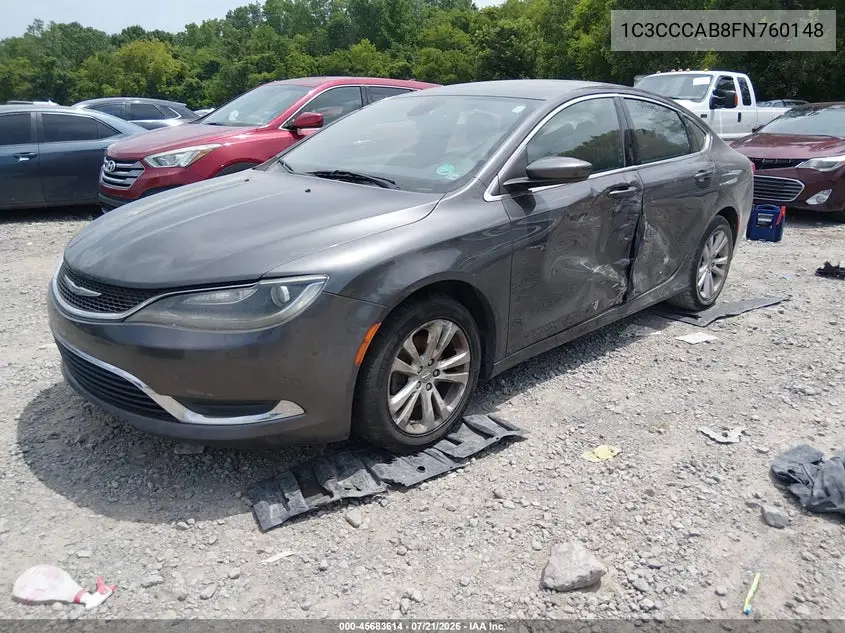 2015 Chrysler 200 Limited VIN: 1C3CCCAB8FN760148 Lot: 45683614