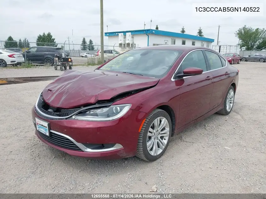 2016 Chrysler 200 Limited VIN: 1C3CCCAB5GN140522 Lot: 12655568