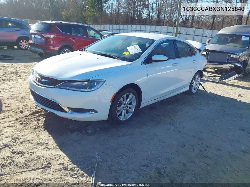 1C3CCCABXGN125840 2016 Chrysler 200 Limited