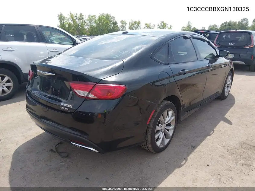 2016 Chrysler 200 S VIN: 1C3CCCBBXGN130325 Lot: 45217699
