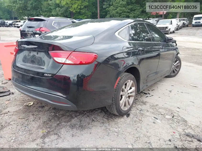 2016 Chrysler 200 Touring VIN: 1C3CCCFB4GN188036 Lot: 45325398