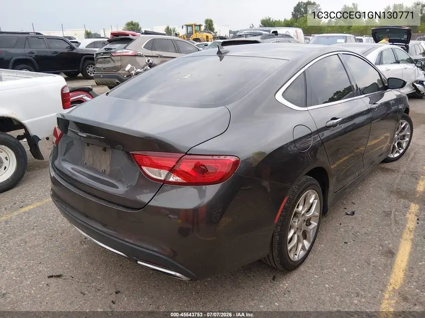 2016 Chrysler 200 C VIN: 1C3CCCEG1GN130771 Lot: 45543753