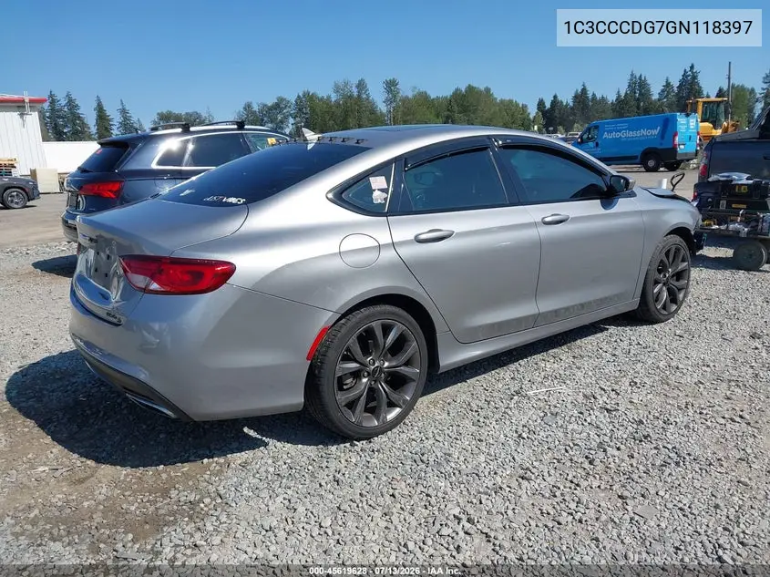 2016 Chrysler 200 S VIN: 1C3CCCDG7GN118397 Lot: 45619628