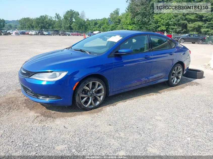 2016 Chrysler 200 S VIN: 1C3CCCBB3GN184310 Lot: 45623971