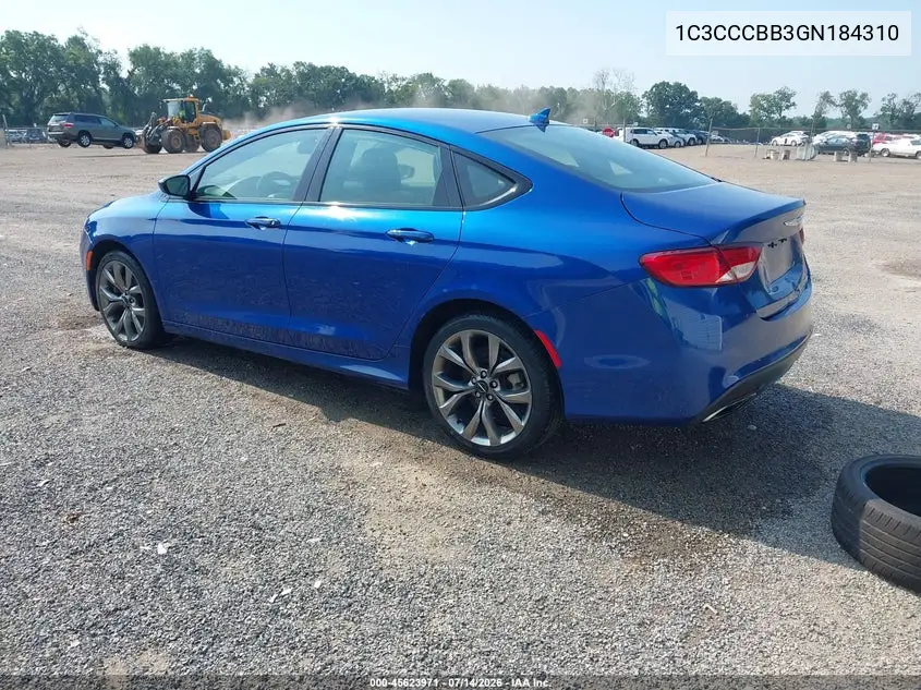 2016 Chrysler 200 S VIN: 1C3CCCBB3GN184310 Lot: 45623971