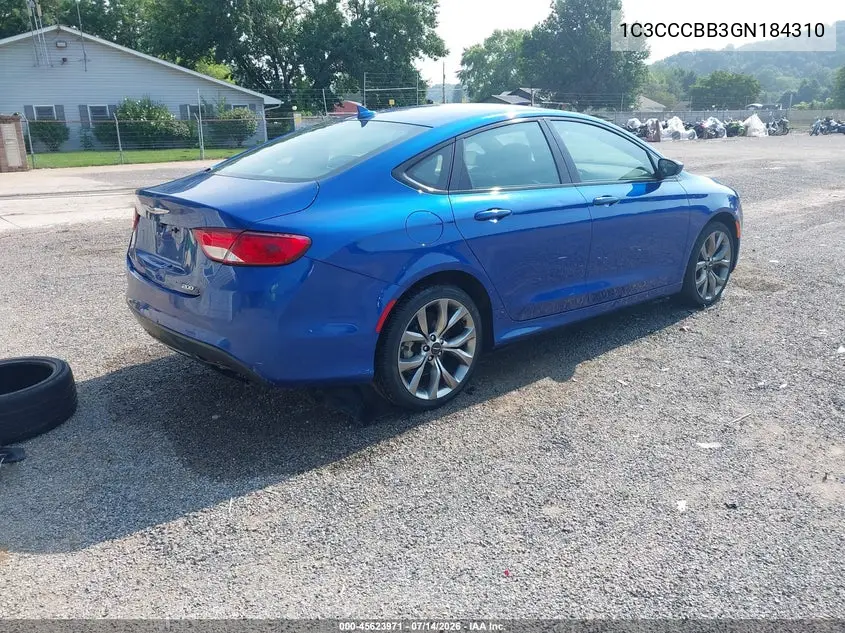 2016 Chrysler 200 S VIN: 1C3CCCBB3GN184310 Lot: 45623971