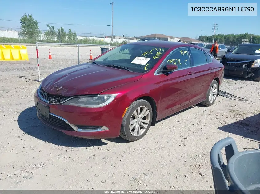 2016 Chrysler 200 Limited VIN: 1C3CCCAB9GN116790 Lot: 45629476
