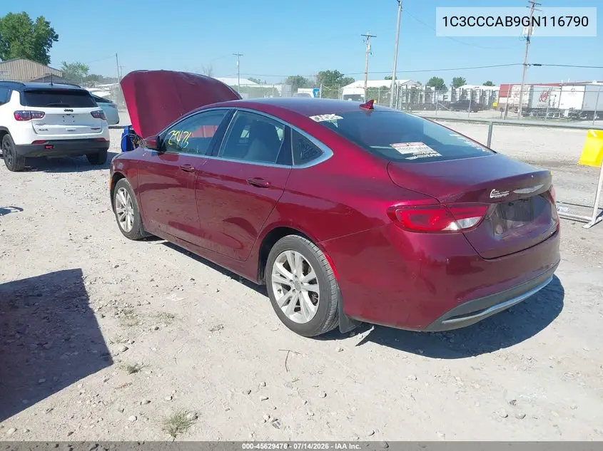 2016 Chrysler 200 Limited VIN: 1C3CCCAB9GN116790 Lot: 45629476