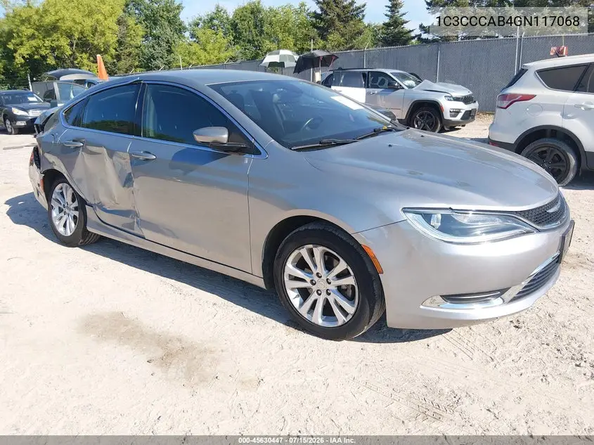 2016 Chrysler 200 Limited VIN: 1C3CCCAB4GN117068 Lot: 45630447