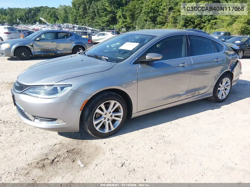 2016 Chrysler 200 Limited VIN: 1C3CCCAB4GN117068 Lot: 45630447
