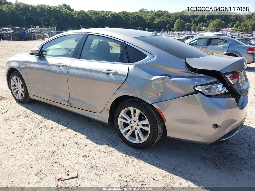 2016 Chrysler 200 Limited VIN: 1C3CCCAB4GN117068 Lot: 45630447