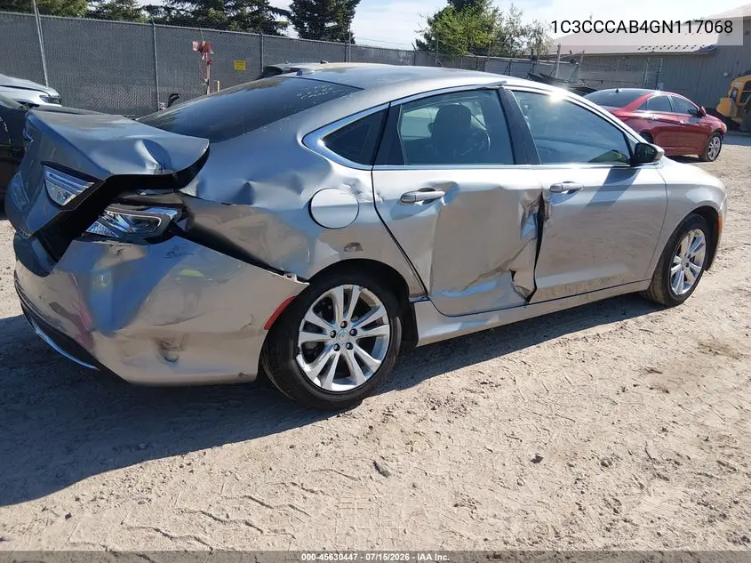 2016 Chrysler 200 Limited VIN: 1C3CCCAB4GN117068 Lot: 45630447