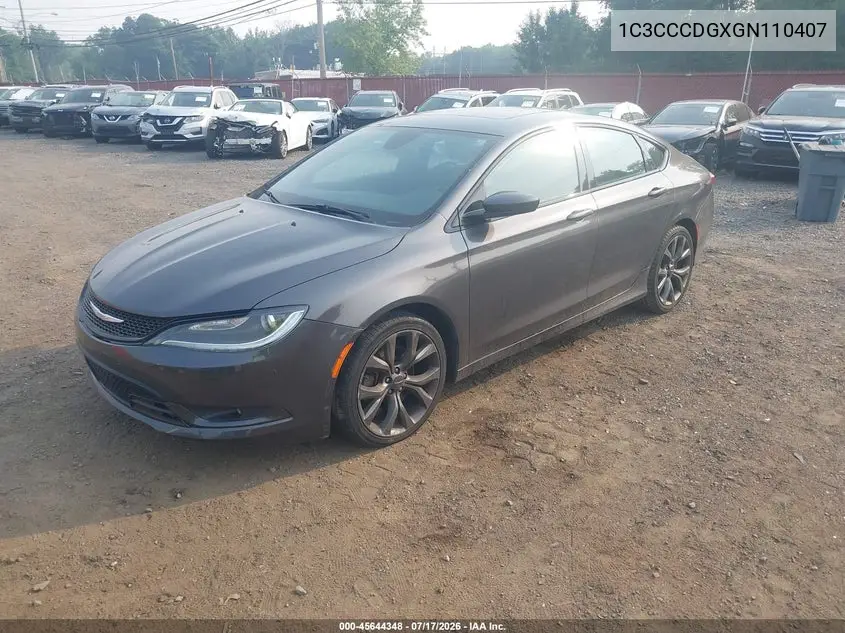 2016 Chrysler 200 S VIN: 1C3CCCDGXGN110407 Lot: 45644348