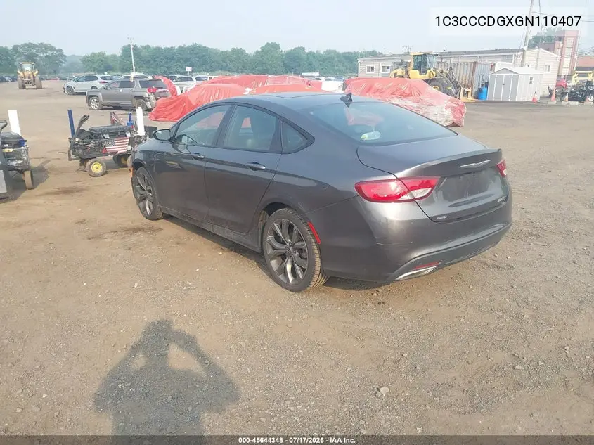 2016 Chrysler 200 S VIN: 1C3CCCDGXGN110407 Lot: 45644348