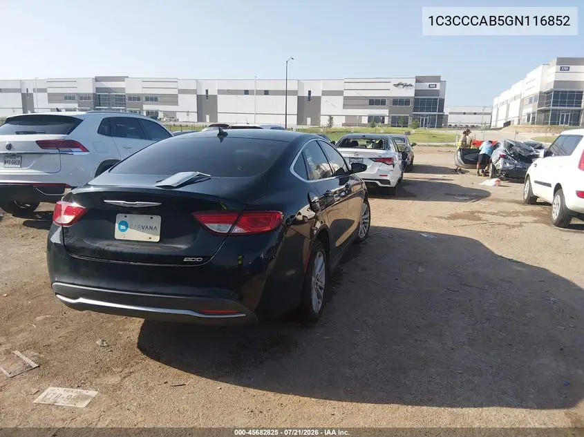 2016 Chrysler 200 Limited VIN: 1C3CCCAB5GN116852 Lot: 45682825
