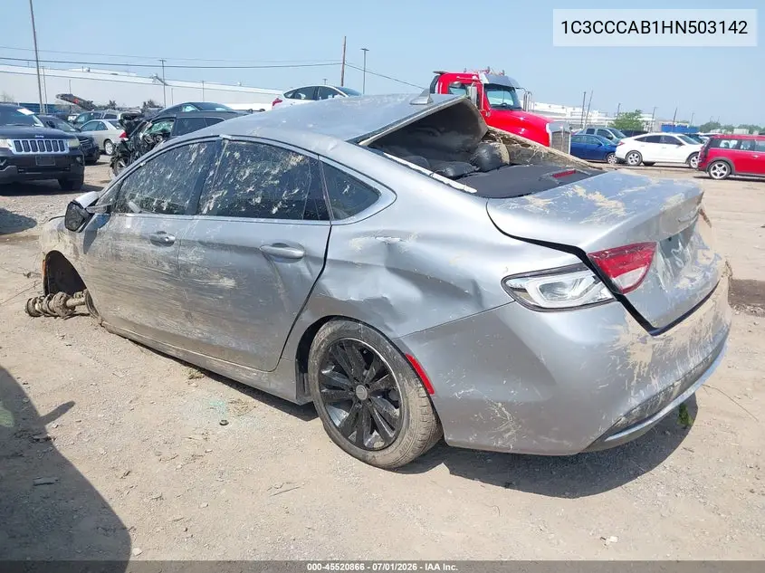 2017 Chrysler 200 Limited Platinum VIN: 1C3CCCAB1HN503142 Lot: 45520866
