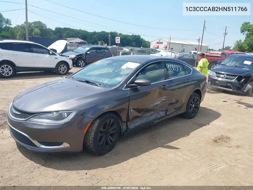 2017 Chrysler 200 Limited Platinum VIN: 1C3CCCAB2HN511766 Lot: 45565158