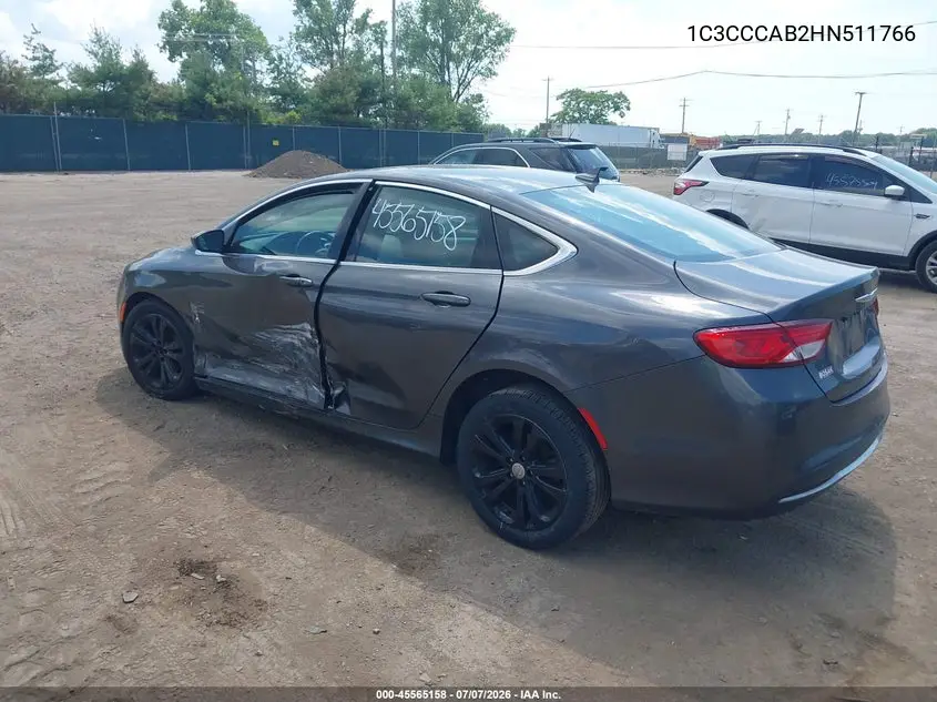 2017 Chrysler 200 Limited Platinum VIN: 1C3CCCAB2HN511766 Lot: 45565158