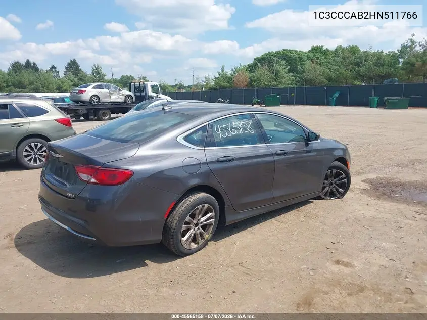 2017 Chrysler 200 Limited Platinum VIN: 1C3CCCAB2HN511766 Lot: 45565158