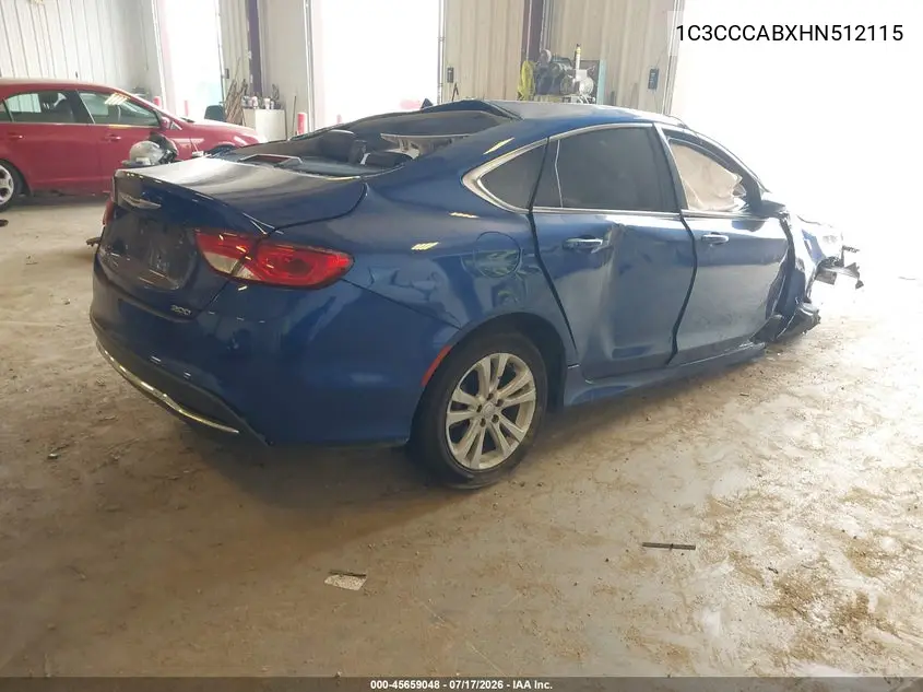 2017 Chrysler 200 Limited Platinum VIN: 1C3CCCABXHN512115 Lot: 45659048