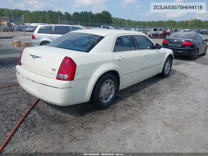 2005 Chrysler 300 Touring VIN: 2C3JA53G75H694118 Lot: 45496180